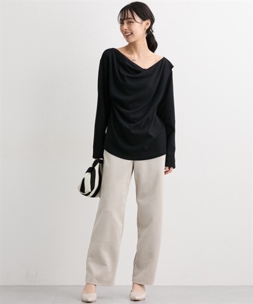 nissen（ニッセン）の「カシュクールカットソートップス＜大きいサイズ有＞（Tシャツ/カットソー・レディース・ベージュ/ボルドー/杢グレー/ブラック・LL/S/M/L）」の10枚目の写真