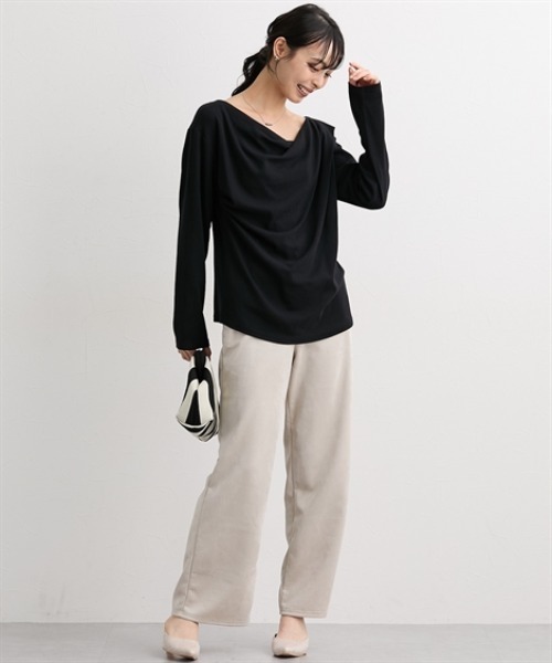 nissen（ニッセン）の「カシュクールカットソートップス＜大きいサイズ有＞（Tシャツ/カットソー・レディース・ベージュ/ボルドー/杢グレー/ブラック・LL/S/M/L）」の11枚目の写真