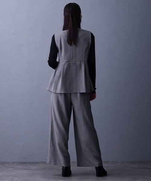 NICOLE white（ニコルホワイト）の「セットアップ【ベスト＆ワイドパンツ】（ワンピース・レディース・ブラウン/グレー・FREE）」の16枚目の写真