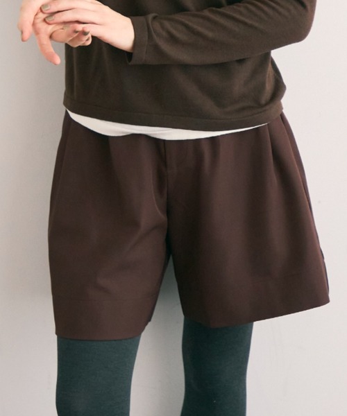 Trish(トリッシュ)の「TPUツイルタックハーフパンツ(その他パンツ・レディース・アイボリー/カーキ/ダークブラウン・MEDIUM)」の14枚目の写真