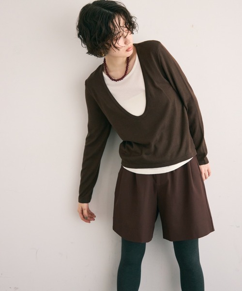 Trish(トリッシュ)の「TPUツイルタックハーフパンツ(その他パンツ・レディース・アイボリー/カーキ/ダークブラウン・MEDIUM)」の21枚目の写真
