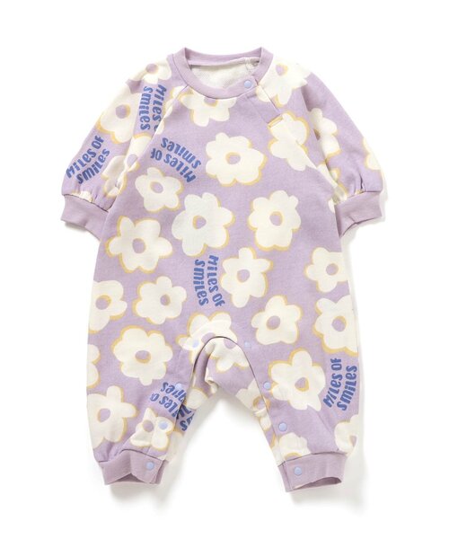 Ampersand（アンパサンド）の「【リンク】バラエティ裏毛カバーオール（ロンパース・キッズ・グレー/ベージュ/チャコール/キナリ/ラベンダー/マスタード・60/70/80）」の5枚目の写真