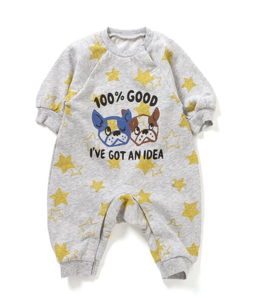 Ampersand（アンパサンド）の「【リンク】バラエティ裏毛カバーオール（ロンパース・キッズ・グレー/ベージュ/チャコール/キナリ/ラベンダー/マスタード・60/70/80）」の3枚目の写真