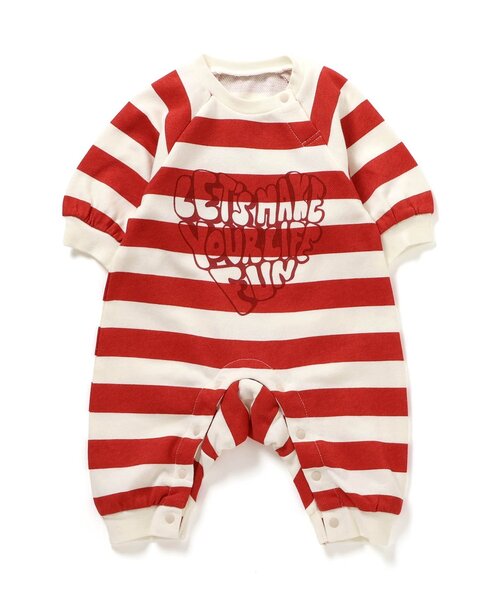 Ampersand（アンパサンド）の「【リンク】バラエティ裏毛カバーオール（ロンパース・キッズ・グレー/ベージュ/チャコール/キナリ/ラベンダー/マスタード・60/70/80）」の2枚目の写真