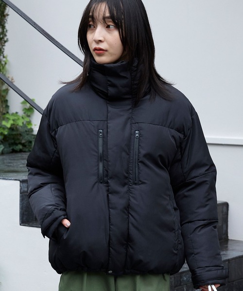 セール】ビッグシルエット バイカラー ドロスト スタンドカラー