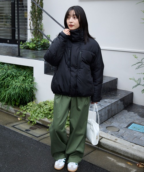 セール】ビッグシルエット バイカラー ドロスト スタンドカラー