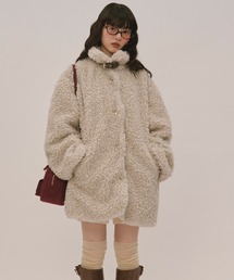 loin nuit(jC)nuance button poodle coat / jAX{^v[hR[g([gR[g)