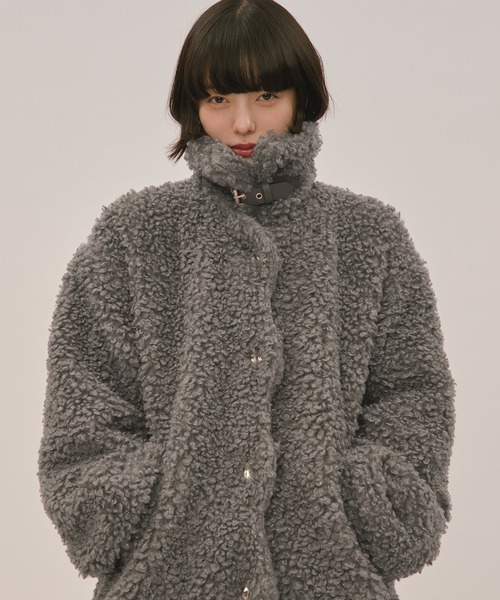nuance button poodle coat / ニュアンスボタンプードルコート