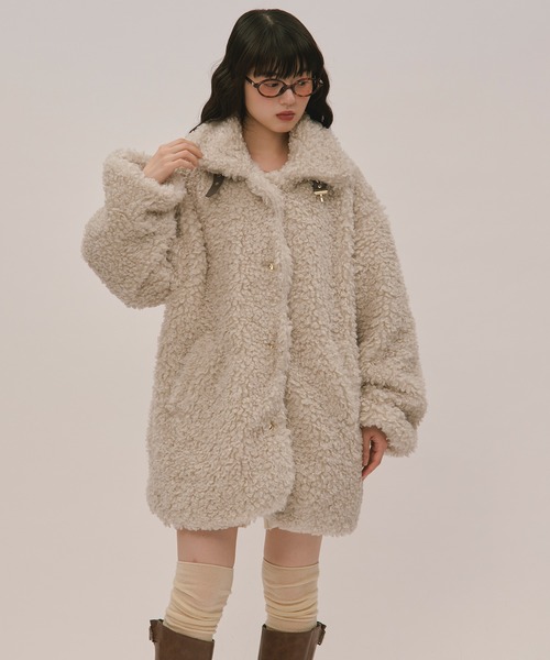nuance button poodle coatニュアンスボタンプードルコート nuance button poodle coat / ニュアンスボタンプードルコート