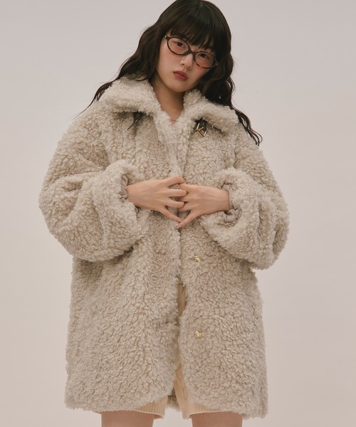 nuance button poodle coat / ニュアンスボタンプードルコート