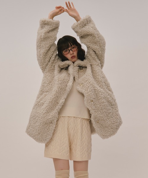 nuance button poodle coat / ニュアンスボタンプードルコート
