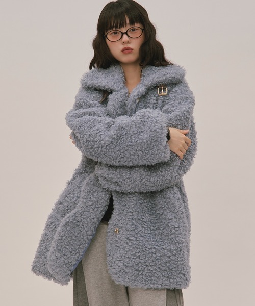 nuance button poodle coat / ニュアンスボタンプードルコート