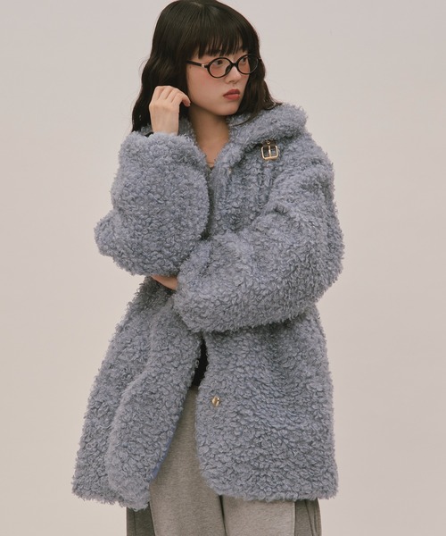 nuance button poodle coat / ニュアンスボタンプードルコート