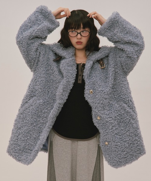 nuance button poodle coat / ニュアンスボタンプードルコート