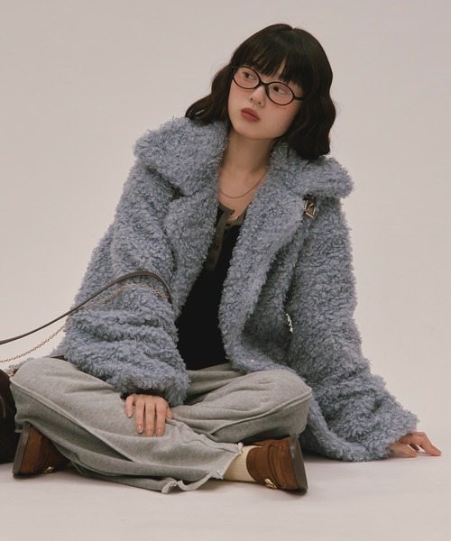 nuance button poodle coat / ニュアンスボタンプードルコート