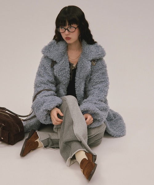 nuance button poodle coat / ニュアンスボタンプードルコート