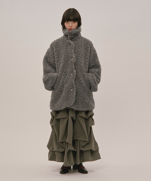 nuance button poodle coat / ニュアンスボタンプードルコート