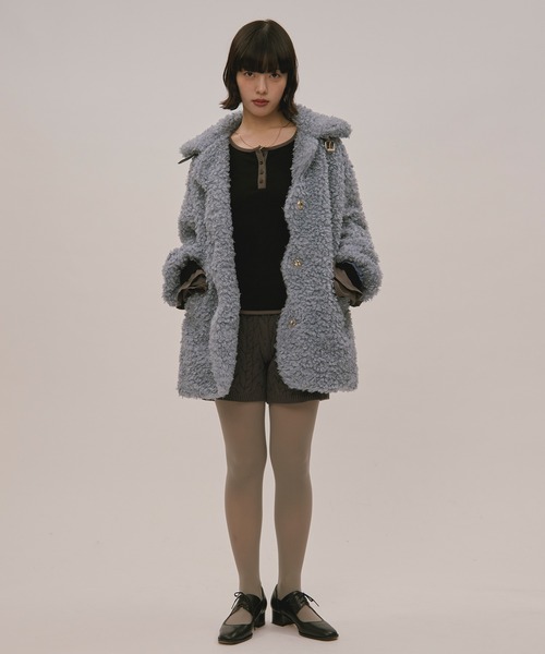 nuance button poodle coat / ニュアンスボタンプードルコート