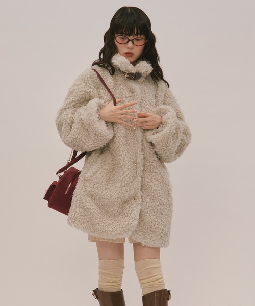 nuance button poodle coat / ニュアンスボタンプードルコート