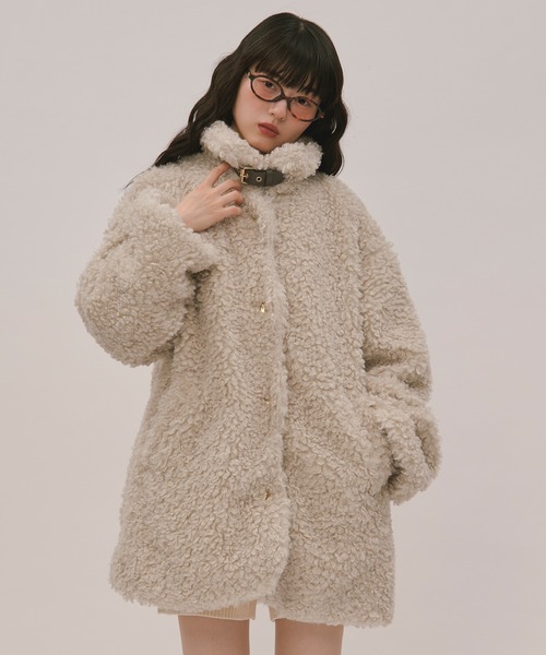 nuance button poodle coat / ニュアンスボタンプードルコート