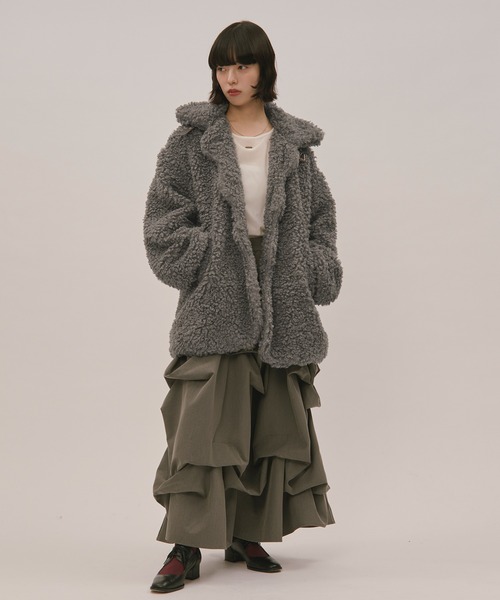 nuance button poodle coat / ニュアンスボタンプードルコート