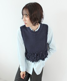 ベスト（ブルー・ネイビー/青色系・フリンジ）ファッション通販 - ZOZOTOWN