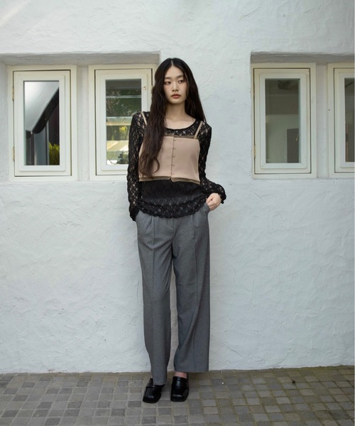 I_am（アイアム）の「sheer docking front button bustier / シアードッキングフロントボタンビスチェ（ベスト・レディース・ベージュ/ブラック・FREE）」の14枚目の写真