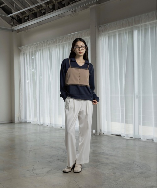 I_am（アイアム）の「sheer docking front button bustier / シアードッキングフロントボタンビスチェ（ベスト・レディース・ベージュ/ブラック・FREE）」の6枚目の写真