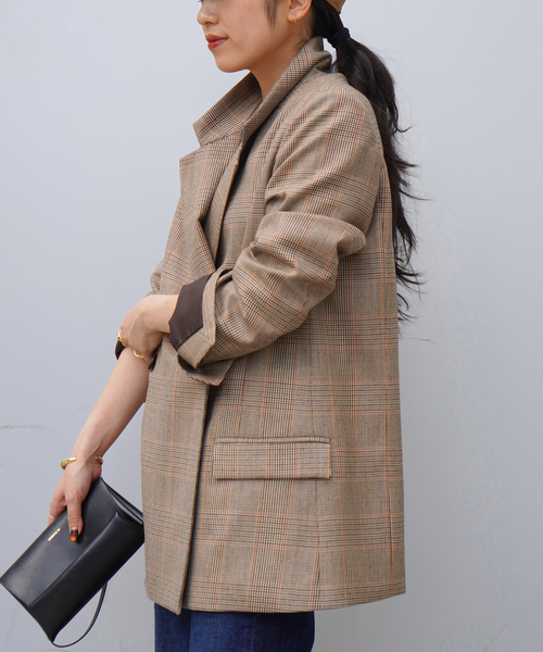 エッセンシャルジャケット(チェック)（テーラードジャケット