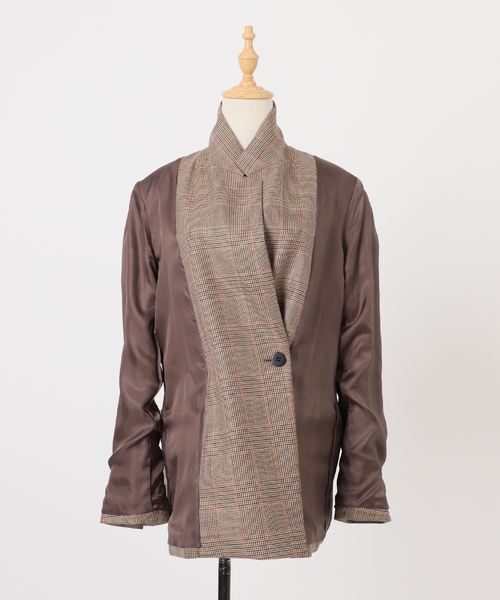 エッセンシャルジャケット(チェック)（テーラードジャケット