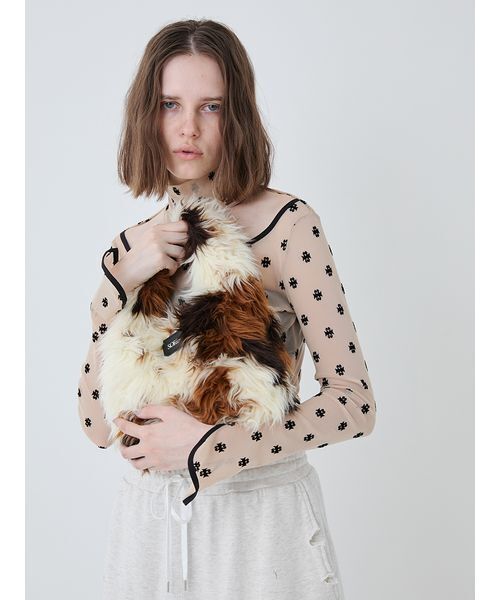 SORIN(ソリン )の「Long Fur Egg Tote/ロングファーエッグトートバッグ(トートバッグ・レディース・マルチ/アニマル/オフホワイト・F)」の5枚目の写真