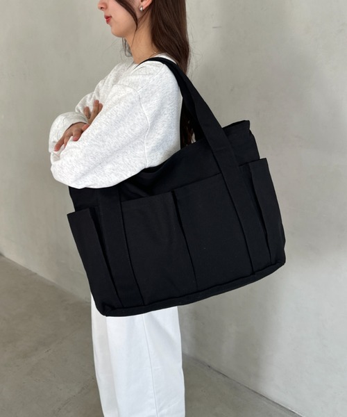 MYMOOD.(マイムード)の「【A4収納可能】大容量キャンバストートバッグ(トートバッグ・レディース・アイボリー/ブラック・FREE)」の13枚目の写真