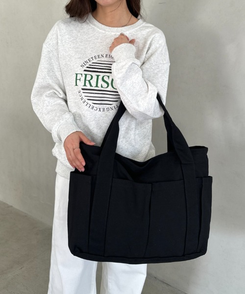 MYMOOD.(マイムード)の「【A4収納可能】大容量キャンバストートバッグ(トートバッグ・レディース・アイボリー/ブラック・FREE)」の14枚目の写真