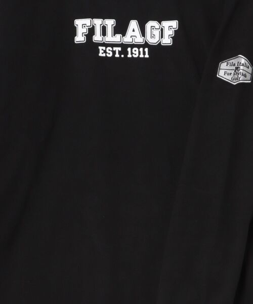 FILA GOLF(フィラゴルフ )の「【FILAGOLF/フィラゴルフ】モックネックシャツ|両面起毛スムース・保温|胸メッセージプリント ゴルフ(シャツ/ブラウス・メンズ・オフホワイト/ブラック・MEDIUM/X-LARGE/LARGE)」の17枚目の写真