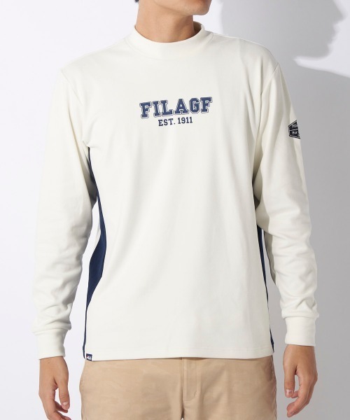 FILA GOLF(フィラゴルフ )の「【FILAGOLF/フィラゴルフ】モックネックシャツ|両面起毛スムース・保温|胸メッセージプリント ゴルフ(シャツ/ブラウス・メンズ・オフホワイト/ブラック・MEDIUM/X-LARGE/LARGE)」の18枚目の写真