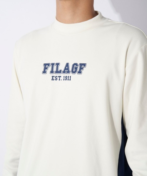 FILA GOLF(フィラゴルフ )の「【FILAGOLF/フィラゴルフ】モックネックシャツ|両面起毛スムース・保温|胸メッセージプリント ゴルフ(シャツ/ブラウス・メンズ・オフホワイト/ブラック・MEDIUM/X-LARGE/LARGE)」の21枚目の写真