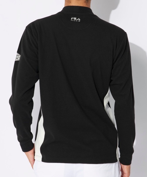 FILA GOLF(フィラゴルフ )の「【FILAGOLF/フィラゴルフ】モックネックシャツ|両面起毛スムース・保温|胸メッセージプリント ゴルフ(シャツ/ブラウス・メンズ・オフホワイト/ブラック・MEDIUM/X-LARGE/LARGE)」の8枚目の写真