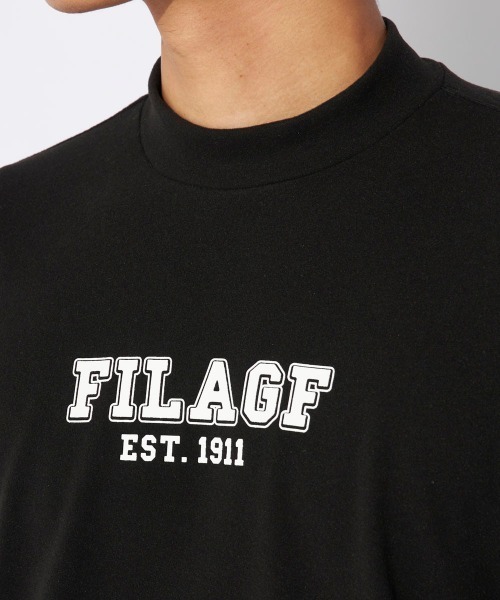 FILA GOLF(フィラゴルフ )の「【FILAGOLF/フィラゴルフ】モックネックシャツ|両面起毛スムース・保温|胸メッセージプリント ゴルフ(シャツ/ブラウス・メンズ・オフホワイト/ブラック・MEDIUM/X-LARGE/LARGE)」の9枚目の写真