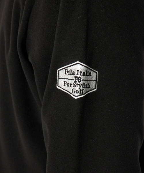 FILA GOLF(フィラゴルフ )の「【FILAGOLF/フィラゴルフ】モックネックシャツ|両面起毛スムース・保温|胸メッセージプリント ゴルフ(シャツ/ブラウス・メンズ・オフホワイト/ブラック・MEDIUM/X-LARGE/LARGE)」の11枚目の写真