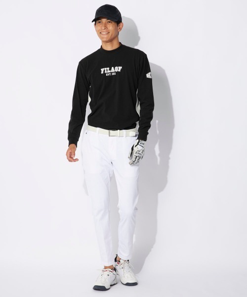FILA GOLF(フィラゴルフ )の「【FILAGOLF/フィラゴルフ】モックネックシャツ|両面起毛スムース・保温|胸メッセージプリント ゴルフ(シャツ/ブラウス・メンズ・オフホワイト/ブラック・MEDIUM/X-LARGE/LARGE)」の12枚目の写真