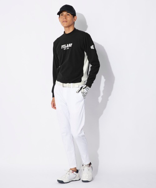 FILA GOLF(フィラゴルフ )の「【FILAGOLF/フィラゴルフ】モックネックシャツ|両面起毛スムース・保温|胸メッセージプリント ゴルフ(シャツ/ブラウス・メンズ・オフホワイト/ブラック・MEDIUM/X-LARGE/LARGE)」の13枚目の写真
