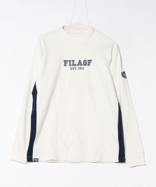 FILA GOLF(フィラゴルフ )の「【FILAGOLF/フィラゴルフ】モックネックシャツ|両面起毛スムース・保温|胸メッセージプリント ゴルフ(シャツ/ブラウス・メンズ・オフホワイト/ブラック・MEDIUM/X-LARGE/LARGE)」の14枚目の写真