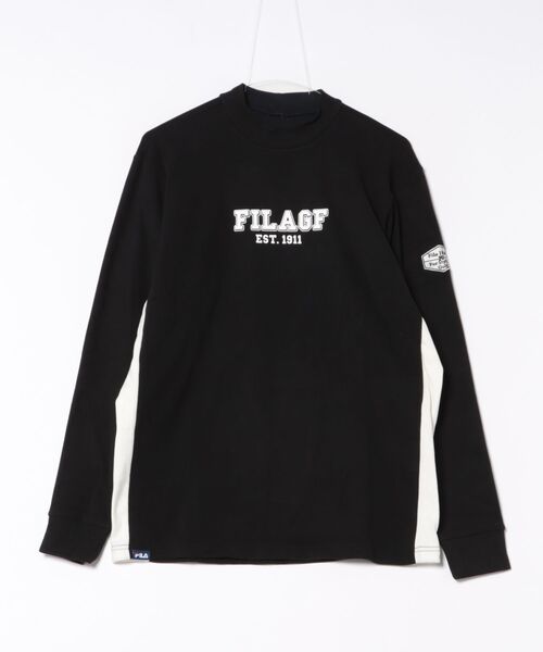 FILA GOLF(フィラゴルフ )の「【FILAGOLF/フィラゴルフ】モックネックシャツ|両面起毛スムース・保温|胸メッセージプリント ゴルフ(シャツ/ブラウス・メンズ・オフホワイト/ブラック・MEDIUM/X-LARGE/LARGE)」の15枚目の写真