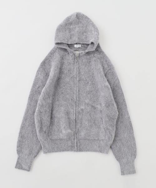 Jieda(ジエダ)の「JIEDA / ジエダ MOHAIR ZIP HOODIE / KN03(ニット/セーター・メンズ・ブラック/チャコールグレー・1)」の2枚目の写真