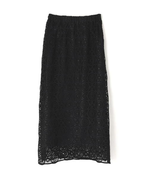 N.（N. Natural Beauty Basic）（エヌエヌナチュラルビューティーベーシック）の「【PS/低身長サイズ】ヴィンテージライクレーススカート（スカート・レディース・ブラック/オフホワイト・MEDIUM/P/S）」の12枚目の写真