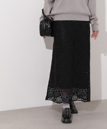 N.（N. Natural Beauty Basic） | 【PS/低身長サイズ】ヴィンテージライクレーススカート(スカート)