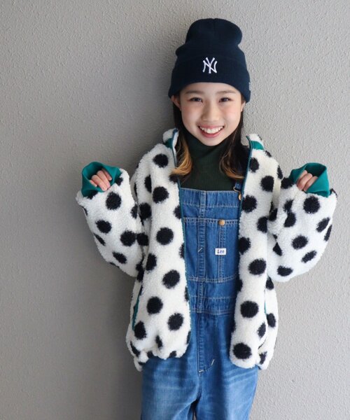 CIAOPANIC TYPY（チャオパニックティピー）の「【KIDS】【ユニセックス】総柄ボアブルゾン《ジュニアサイズあり》（ブルゾン・キッズ・アイボリー/ネイビー/グレー/グリーン・XX-LARGE/X-LARGE/LARGE/SMALL/MEDIUM）」の14枚目の写真