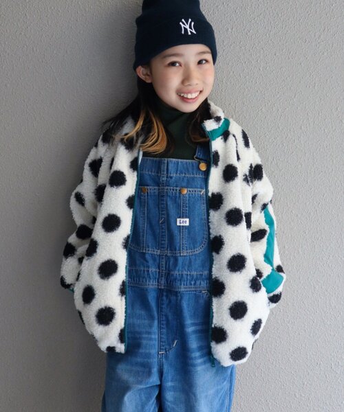 CIAOPANIC TYPY（チャオパニックティピー）の「【KIDS】【ユニセックス】総柄ボアブルゾン《ジュニアサイズあり》（ブルゾン・キッズ・アイボリー/ネイビー/グレー/グリーン・XX-LARGE/X-LARGE/LARGE/SMALL/MEDIUM）」の15枚目の写真