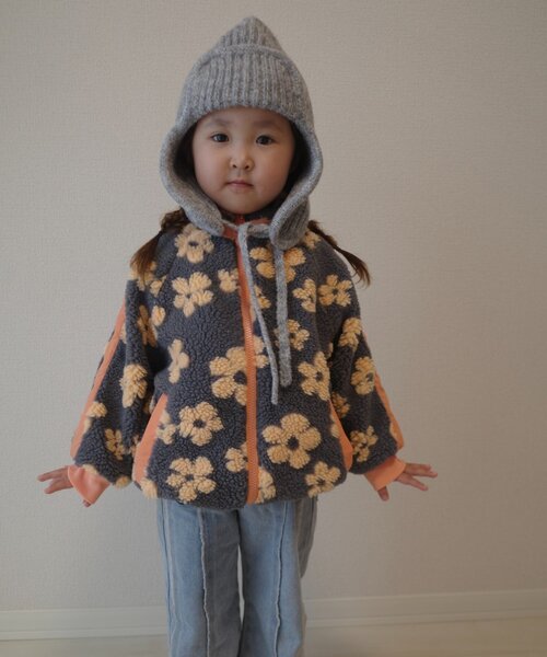 セール】【KIDS】【ユニセックス】総柄ボアブルゾン《ジュニアサイズ