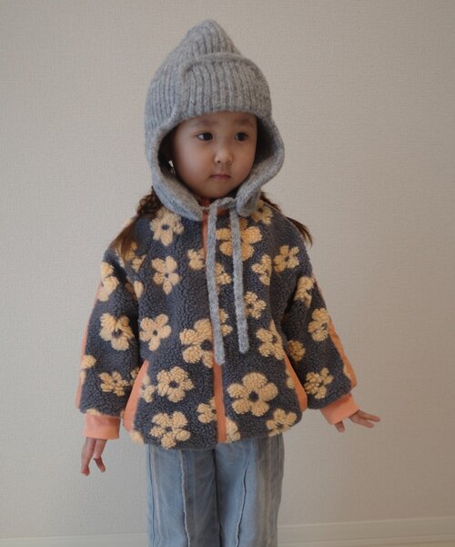 CIAOPANIC TYPY（チャオパニックティピー）の「【KIDS】【ユニセックス】総柄ボアブルゾン《ジュニアサイズあり》（ブルゾン・キッズ・アイボリー/ネイビー/グレー/グリーン・XX-LARGE/X-LARGE/LARGE/SMALL/MEDIUM）」の18枚目の写真